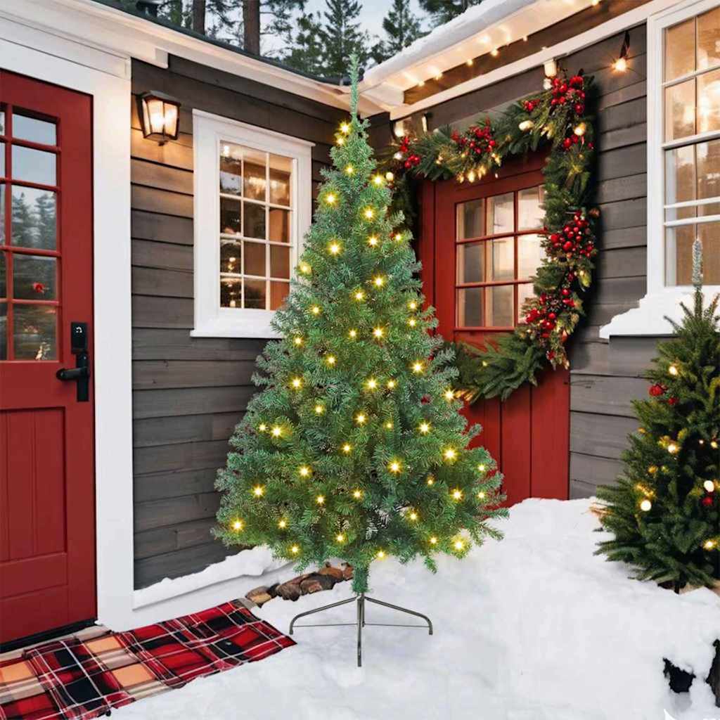 Kunstig forbelyst juletre med 300 LED-er grønn 210 cm PVC