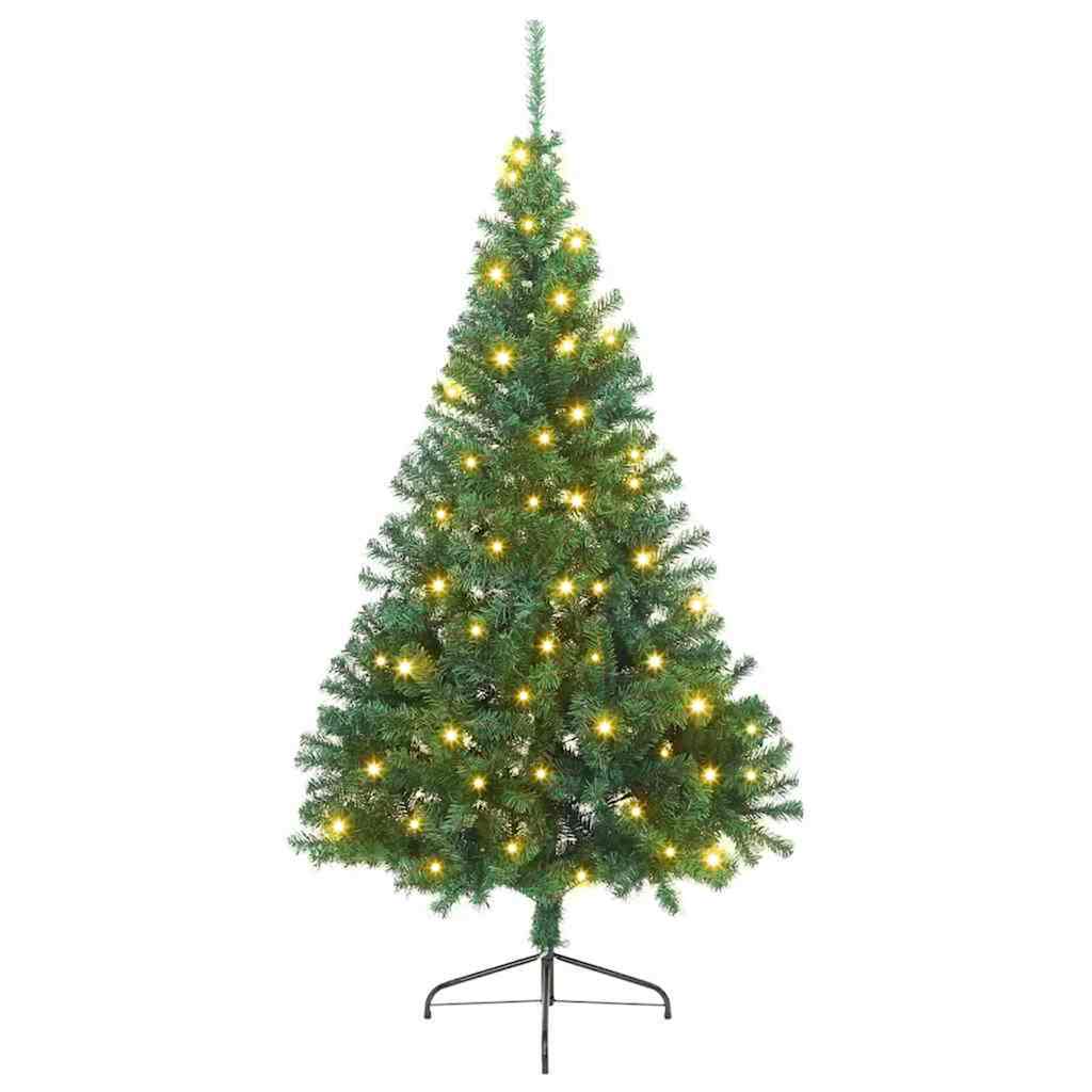 Kunstig forbelyst juletre med 300 LED-er grønn 210 cm PVC