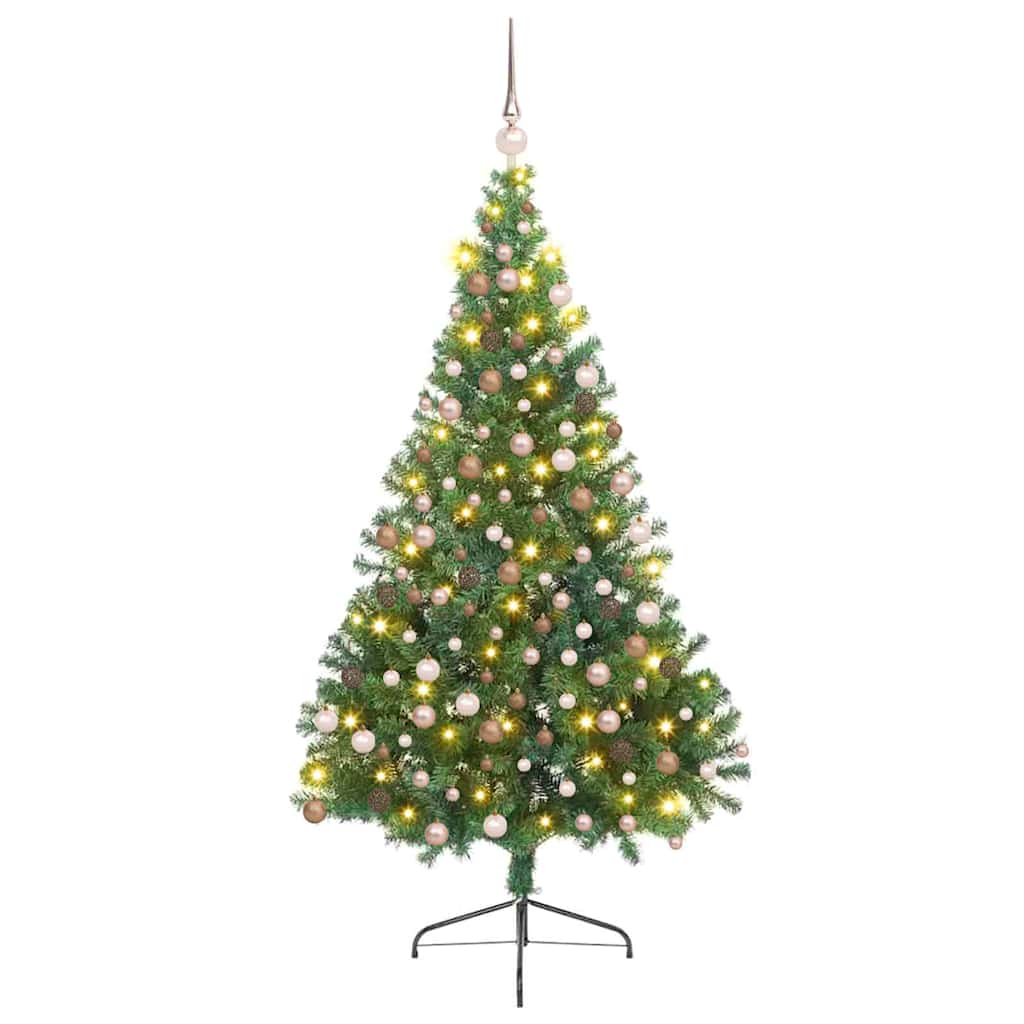 Kunstig forbelyst juletre med 300 LED grønn 210 cm PVC