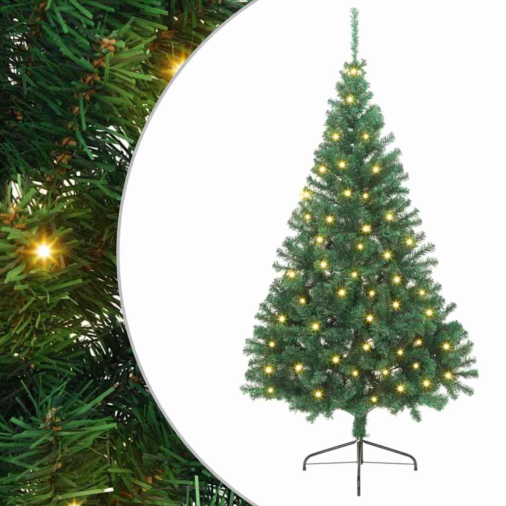Kunstig forbelyst juletre grønn 240 cm PVC