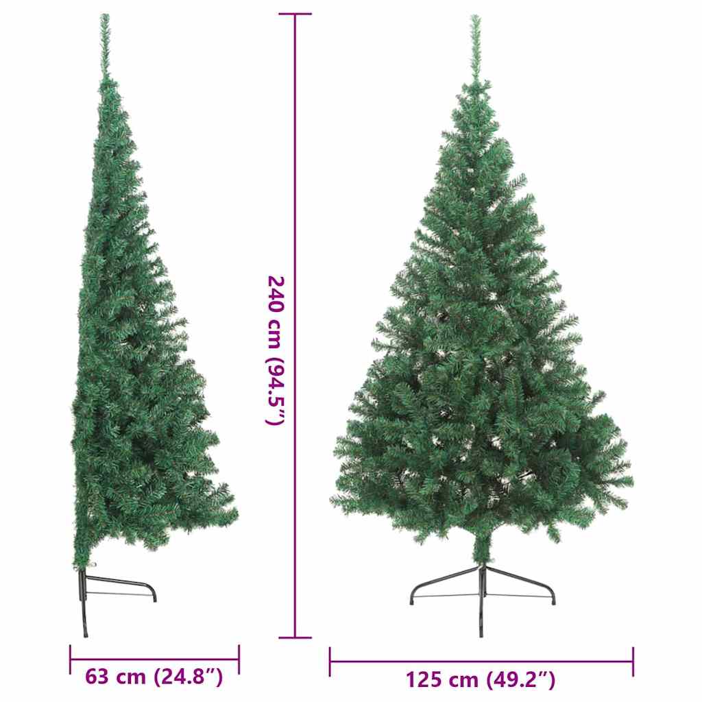 Kunstig forbelyst juletre grønn 240 cm PVC
