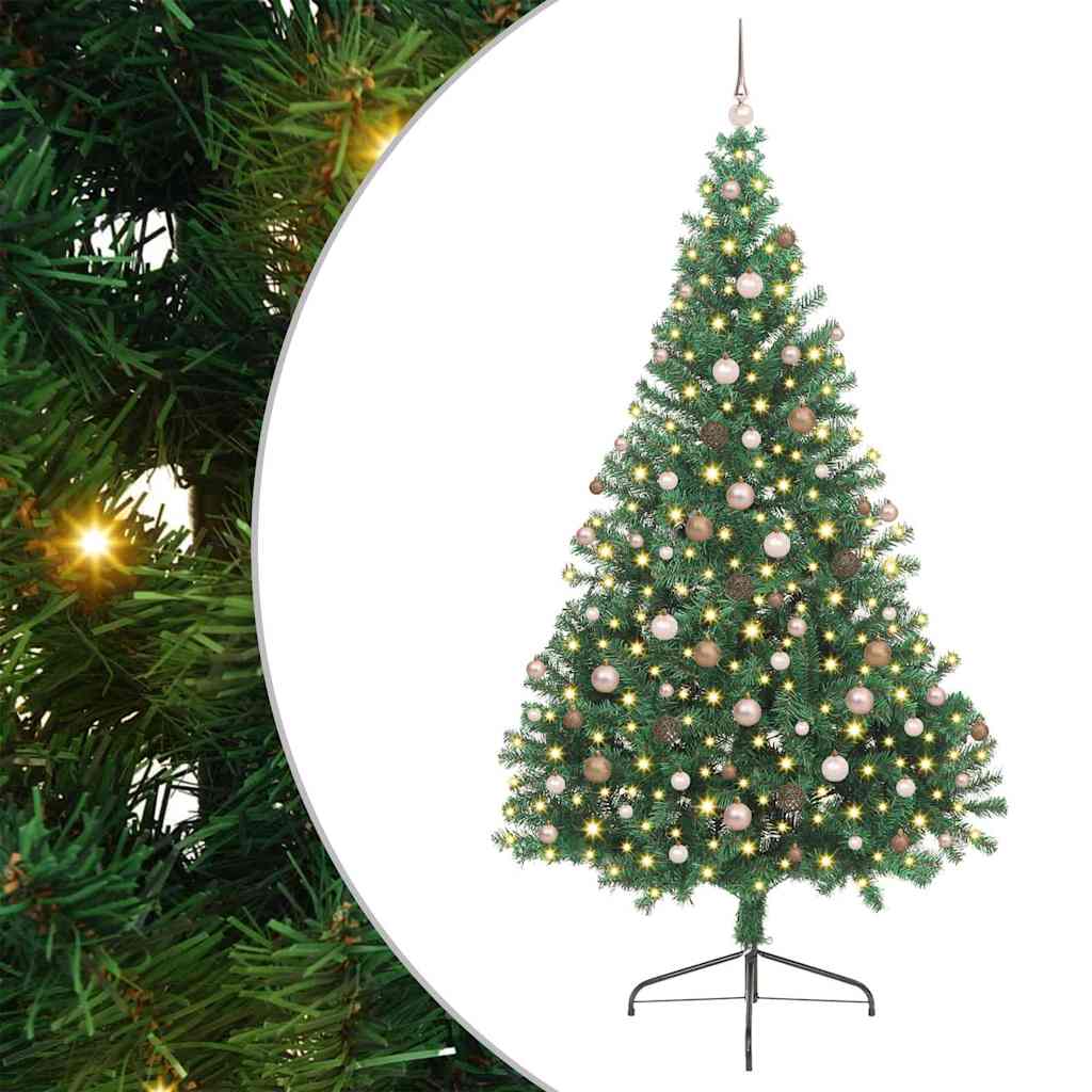 Kunstig forbelyst juletre med 300 LED grønn 240 cm PVC