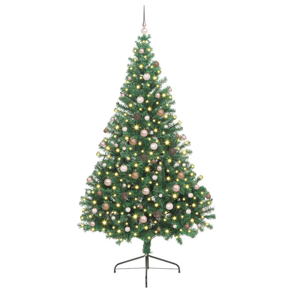 Kunstig forbelyst juletre med 300 LED grønn 240 cm PVC