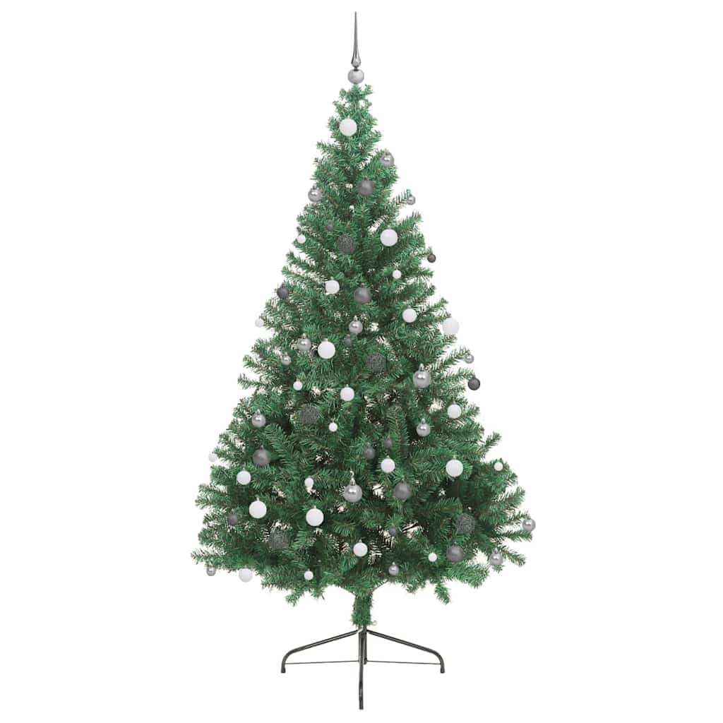 Kunstig forbelyst juletre grønn 240 cm PVC