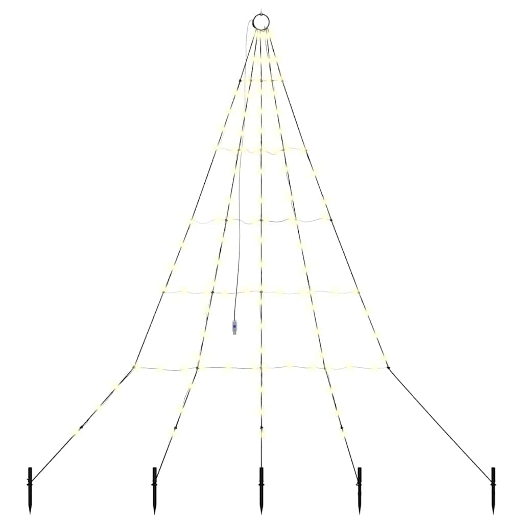 LED juletre med 112 LED med jordspyd Varmhvit 511 cm Metall