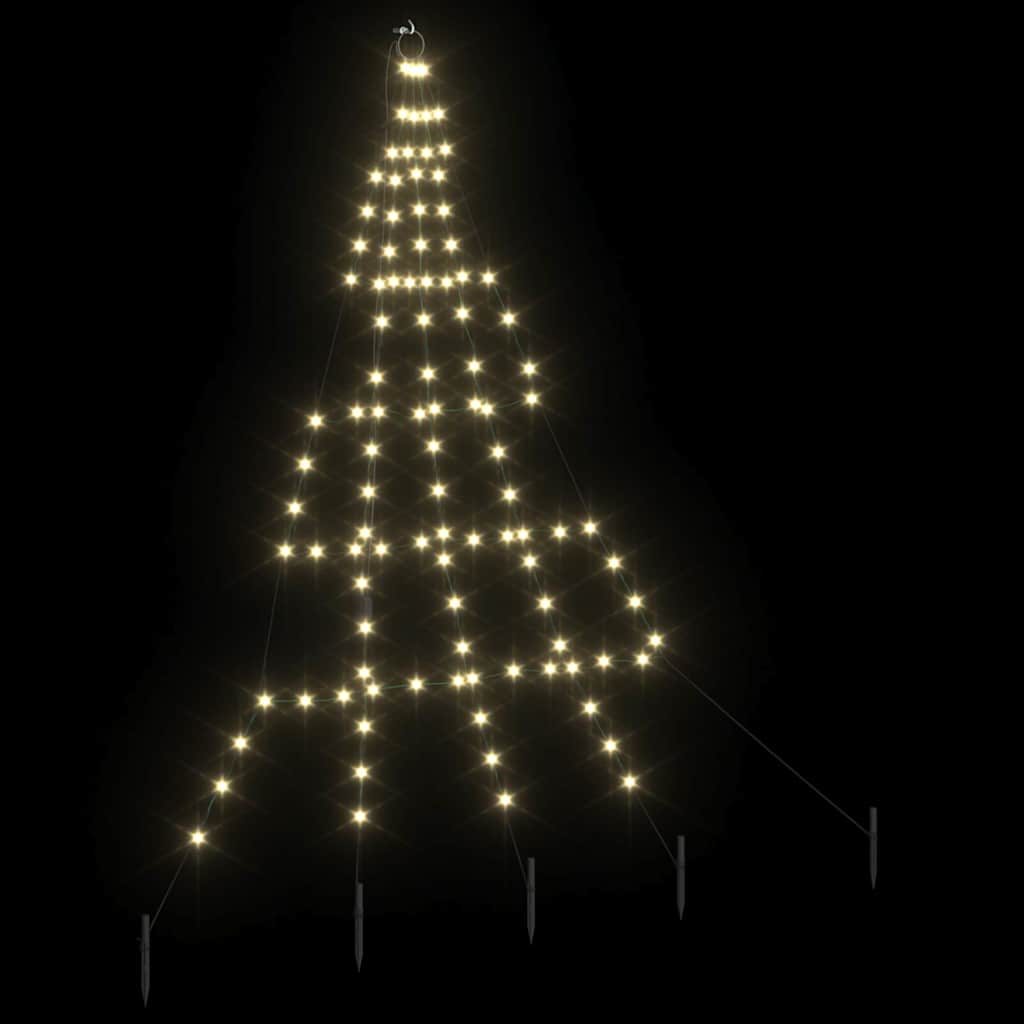 LED juletre med 112 LED med jordspyd Varmhvit 511 cm Metall