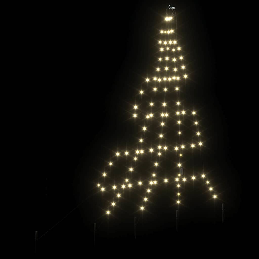 LED juletre med 112 LED med jordspyd Varmhvit 511 cm Metall
