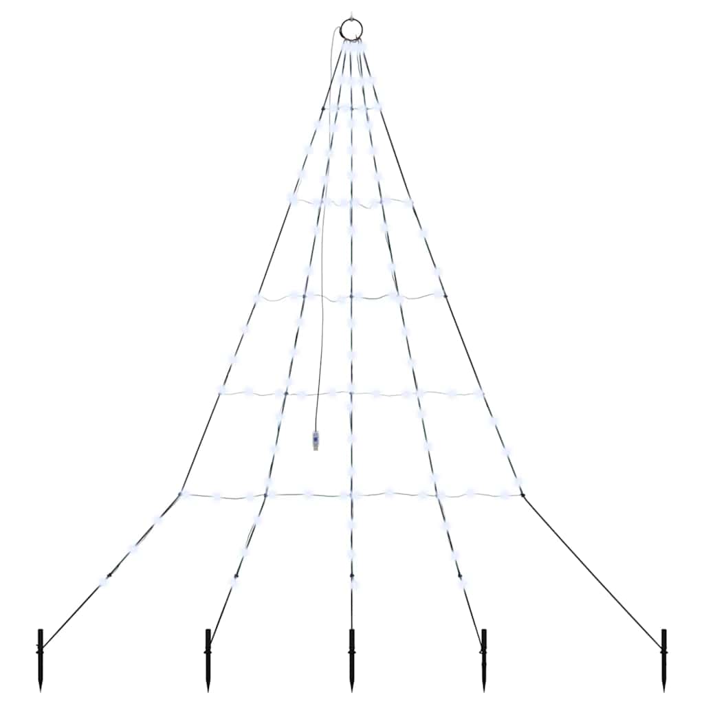 LED juletre med 112 LED med jordspyd Kaldhvit 511 cm Metall