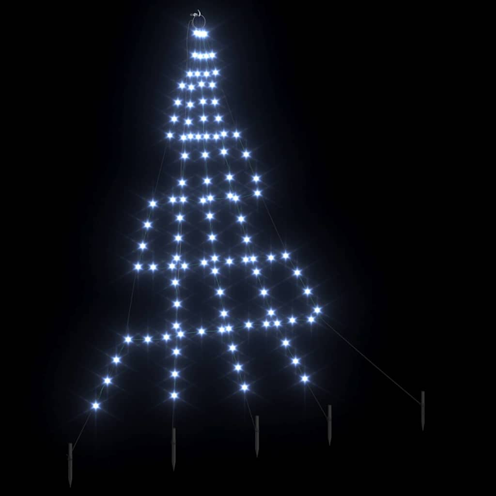 LED juletre med 112 LED med jordspyd Kaldhvit 511 cm Metall