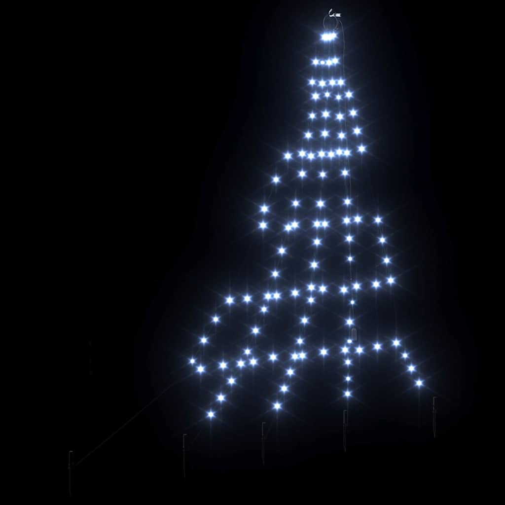 LED juletre med 112 LED med jordspyd Kaldhvit 511 cm Metall