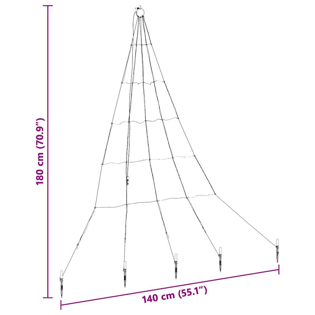 LED juletre med 112 LED med jordspyd Kaldhvit 511 cm Metall