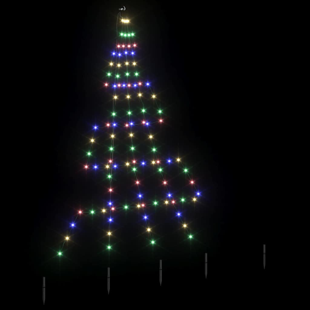 LED juletre med 112 LED med jordspyd Flerfarget 511 cm Metall