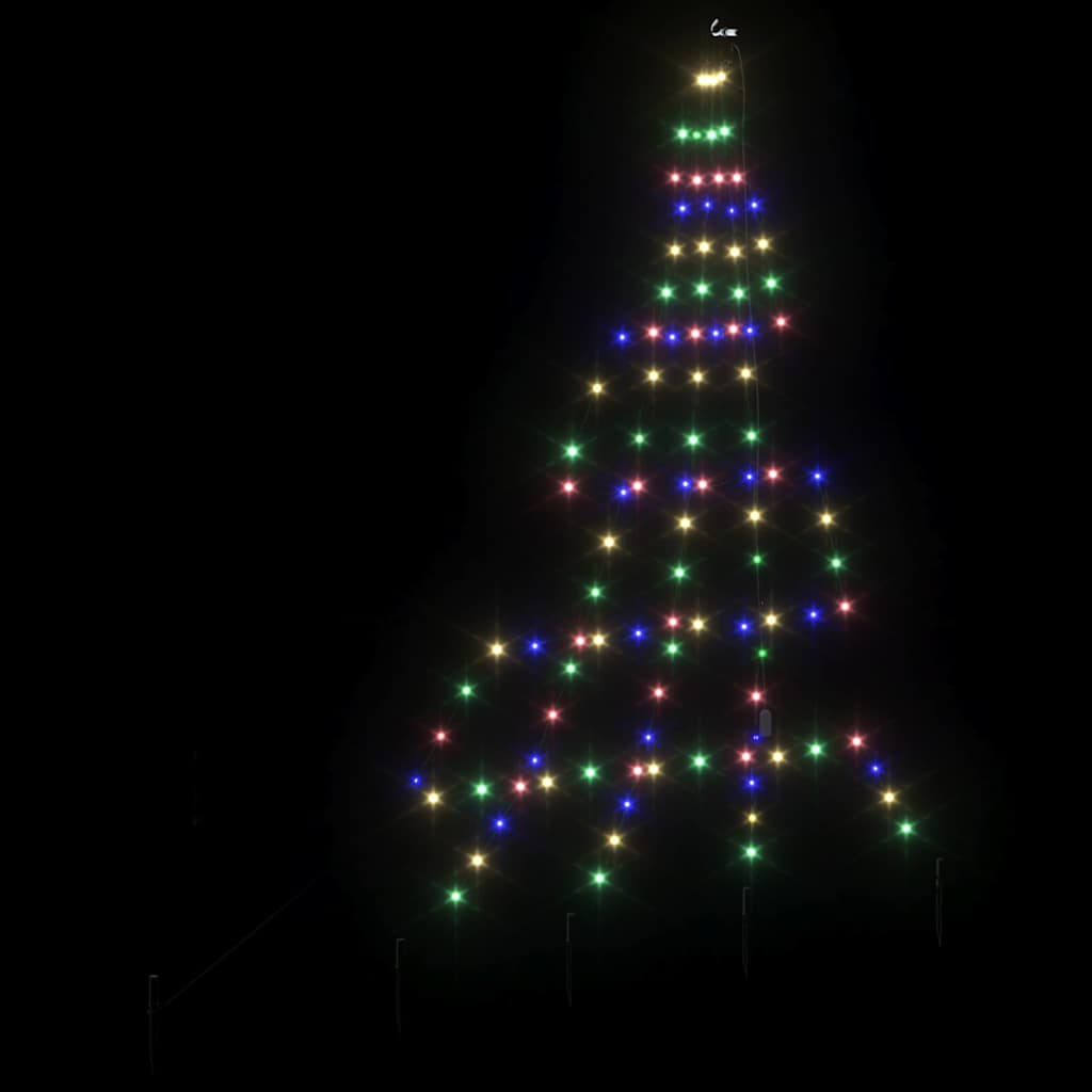 LED juletre med 112 LED med jordspyd Flerfarget 511 cm Metall
