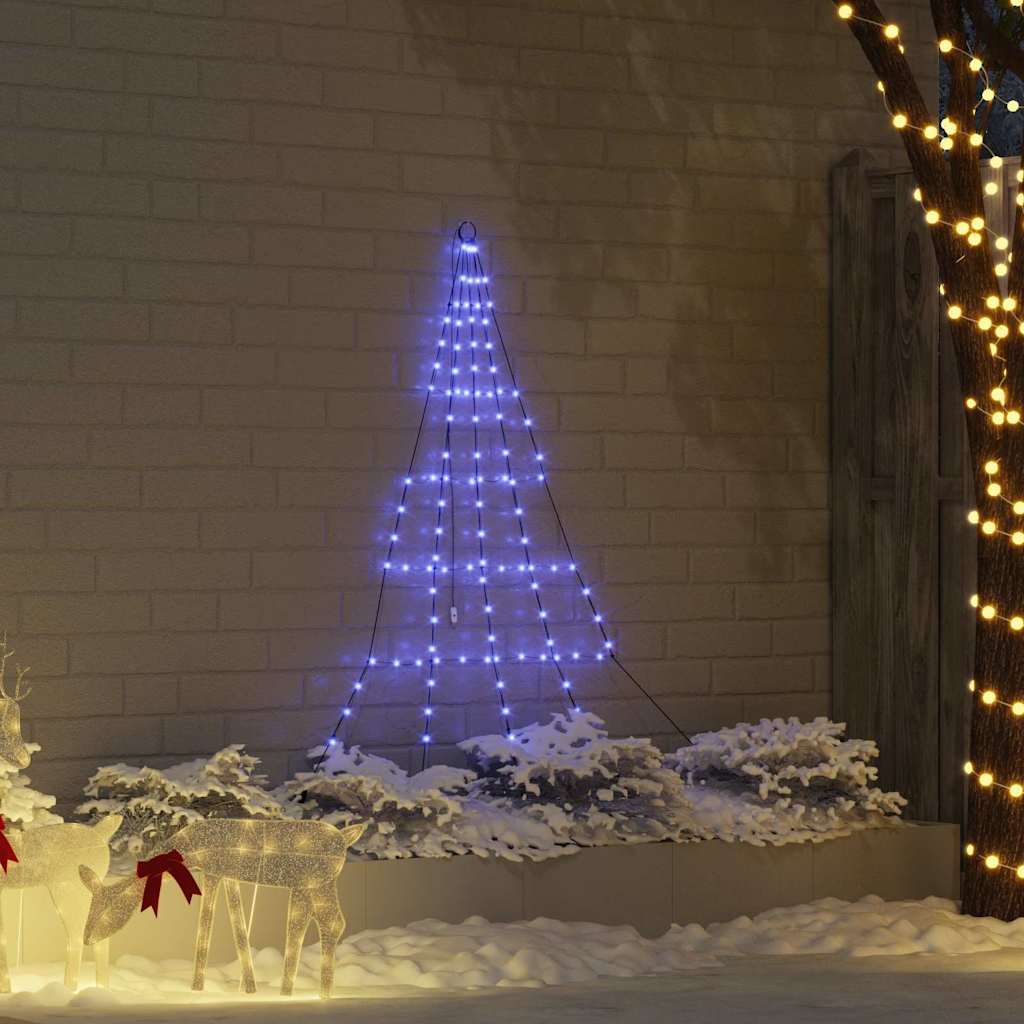 LED juletre med 112 LED med jordspyd Blå 511 cm Metall