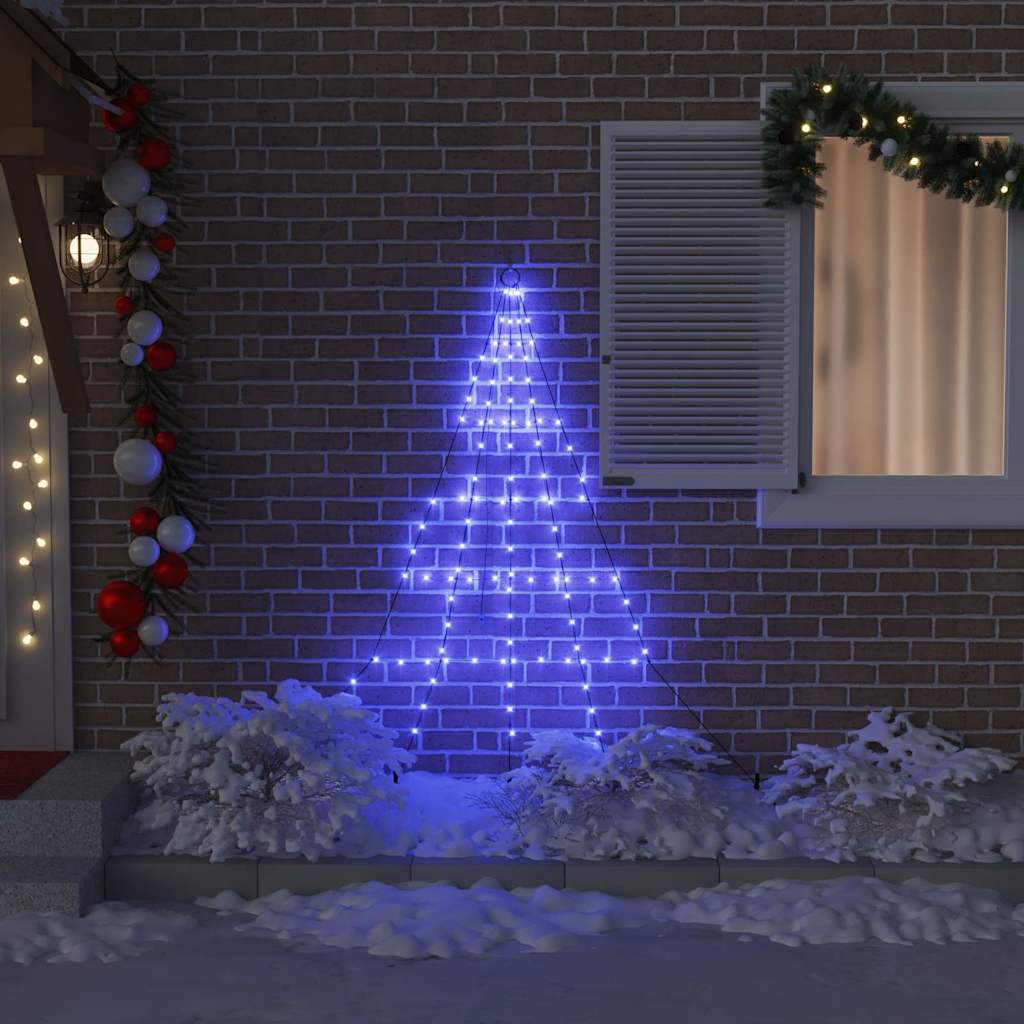 LED juletre med 112 LED med jordspyd Blå 511 cm Metall
