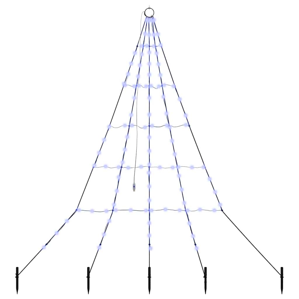 LED juletre med 112 LED med jordspyd Blå 511 cm Metall