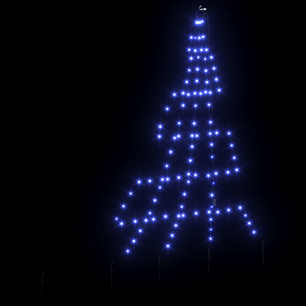 LED juletre med 112 LED med jordspyd Blå 511 cm Metall