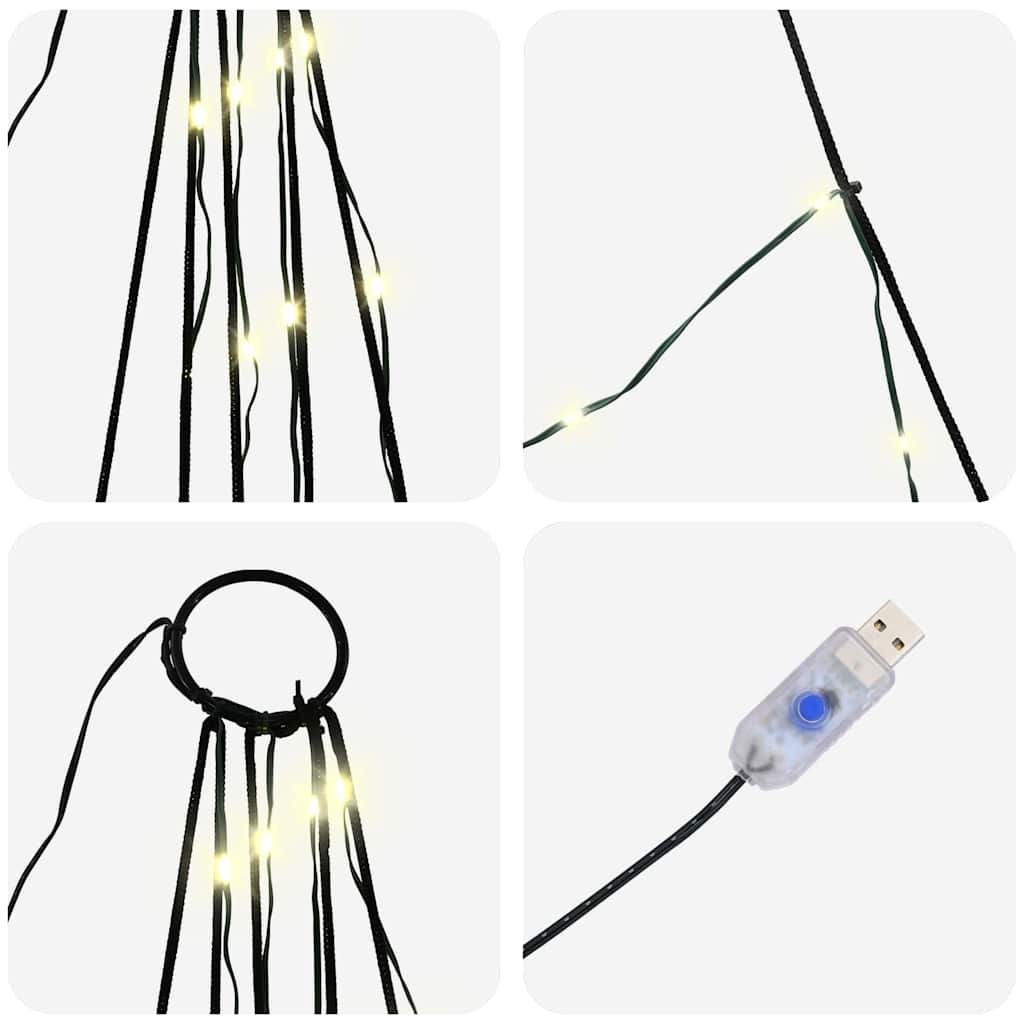 LED juletre med 168 LED med jordspyd Varmhvit 511 cm Metall