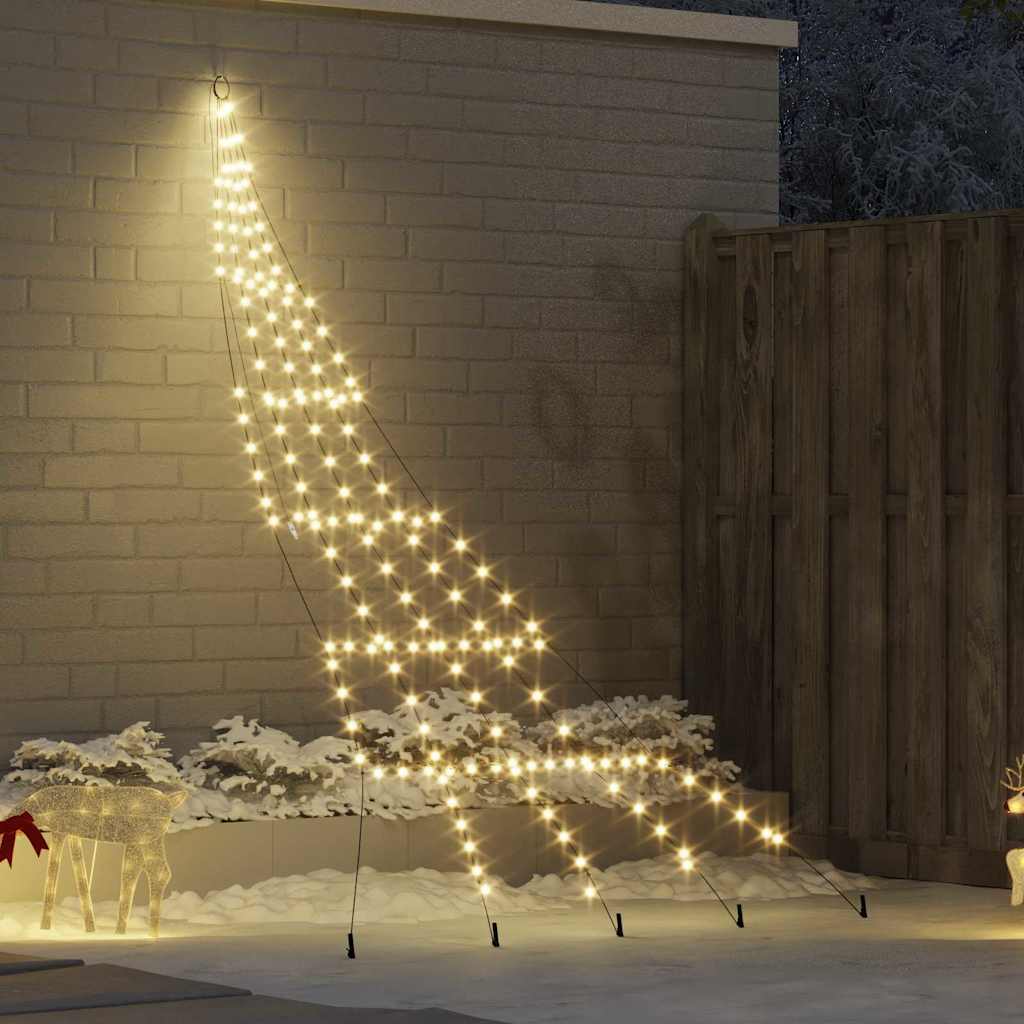 LED juletre med 168 LED med jordspyd Varmhvit 511 cm Metall