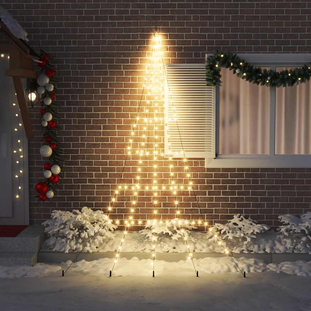 LED juletre med 168 LED med jordspyd Varmhvit 511 cm Metall