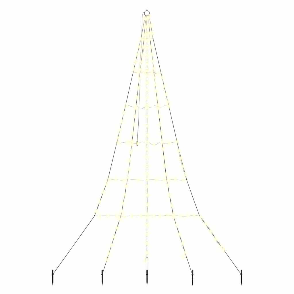 LED juletre med 168 LED med jordspyd Varmhvit 511 cm Metall