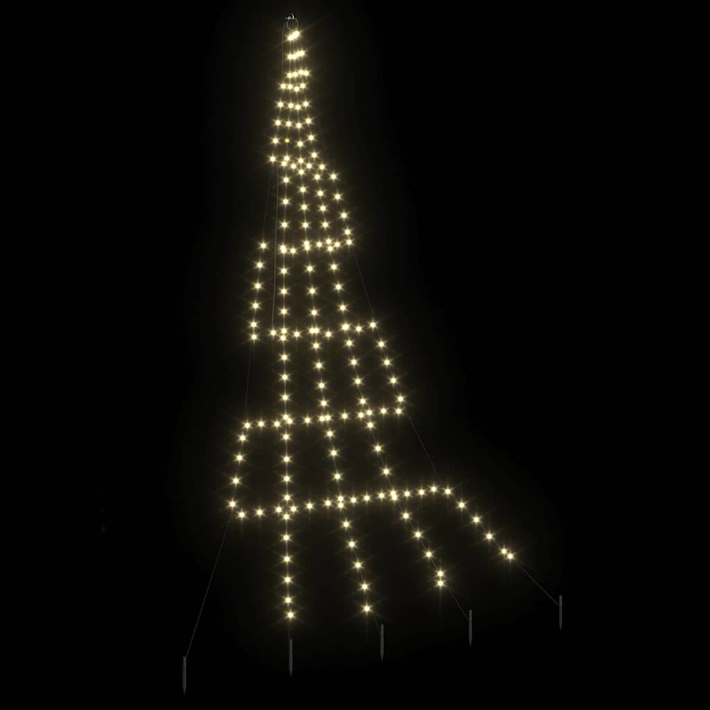 LED juletre med 168 LED med jordspyd Varmhvit 511 cm Metall