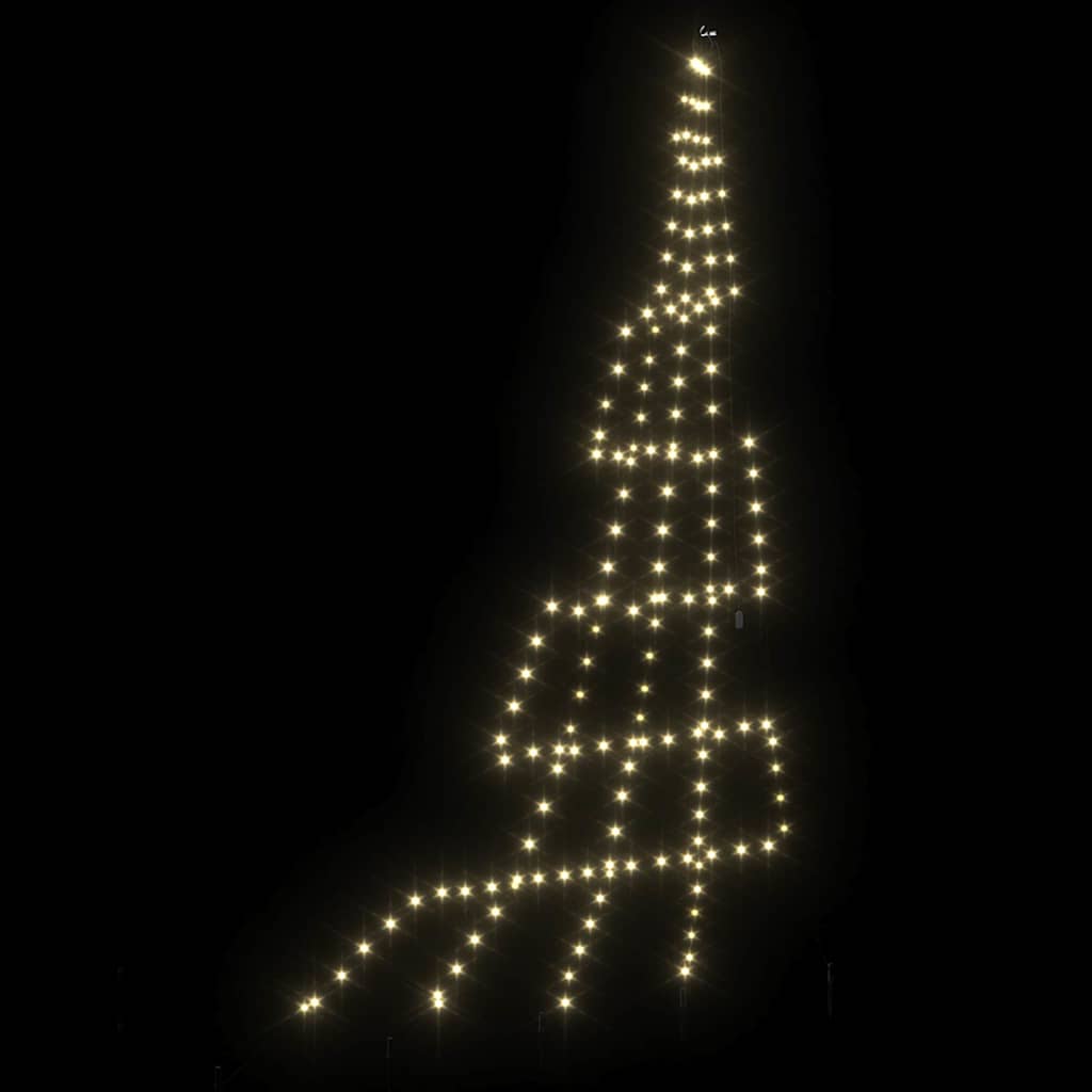 LED juletre med 168 LED med jordspyd Varmhvit 511 cm Metall