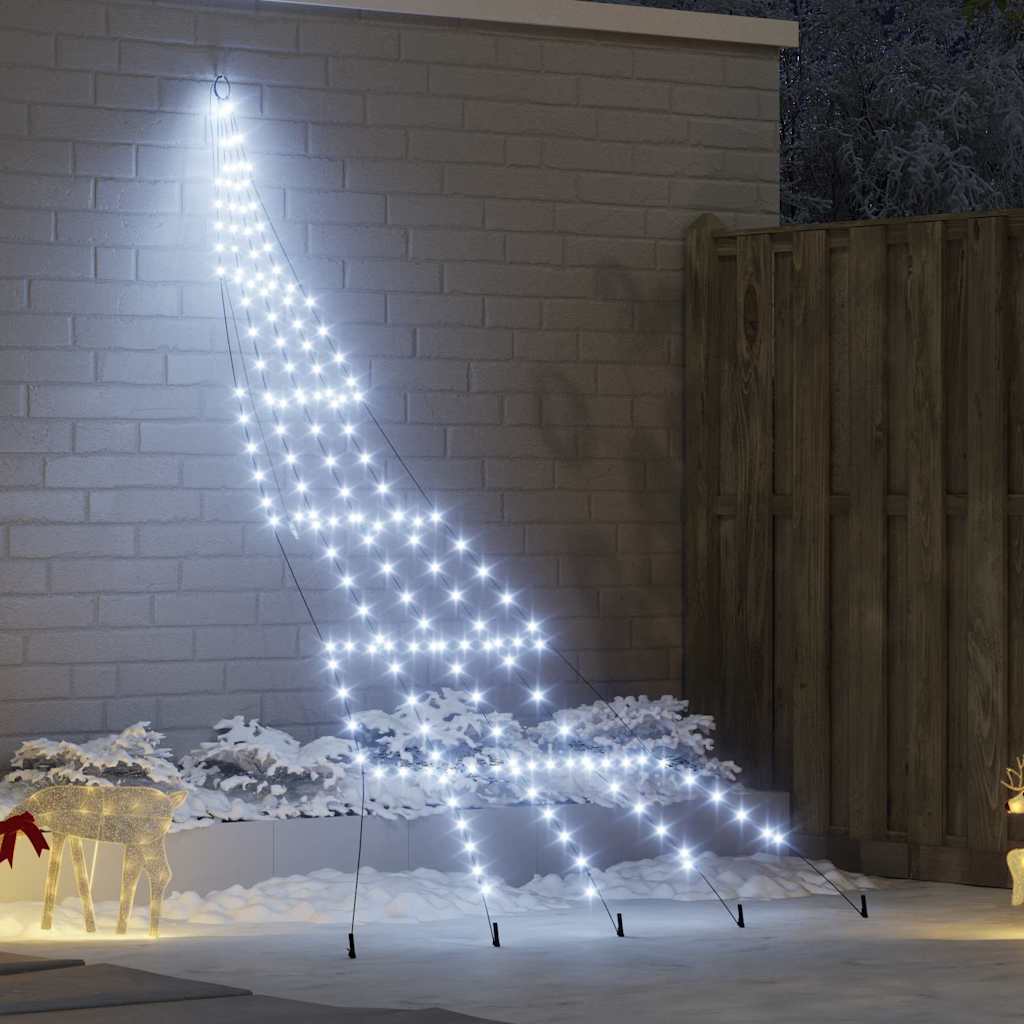 LED juletre med 168 LED med jordspyd Kaldhvit 511 cm Metall