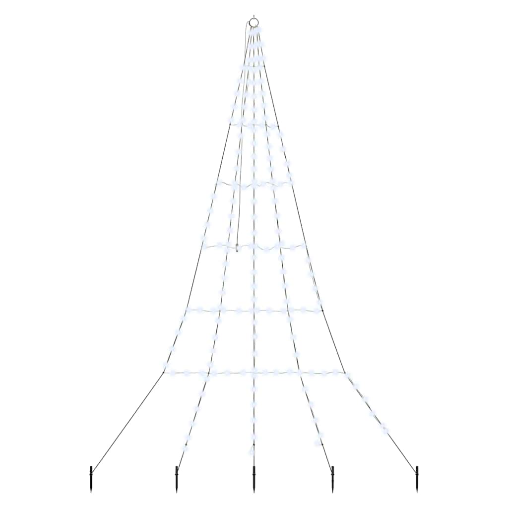 LED juletre med 168 LED med jordspyd Kaldhvit 511 cm Metall