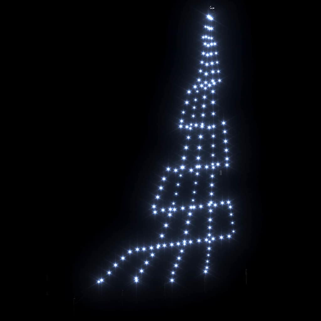 LED juletre med 168 LED med jordspyd Kaldhvit 511 cm Metall