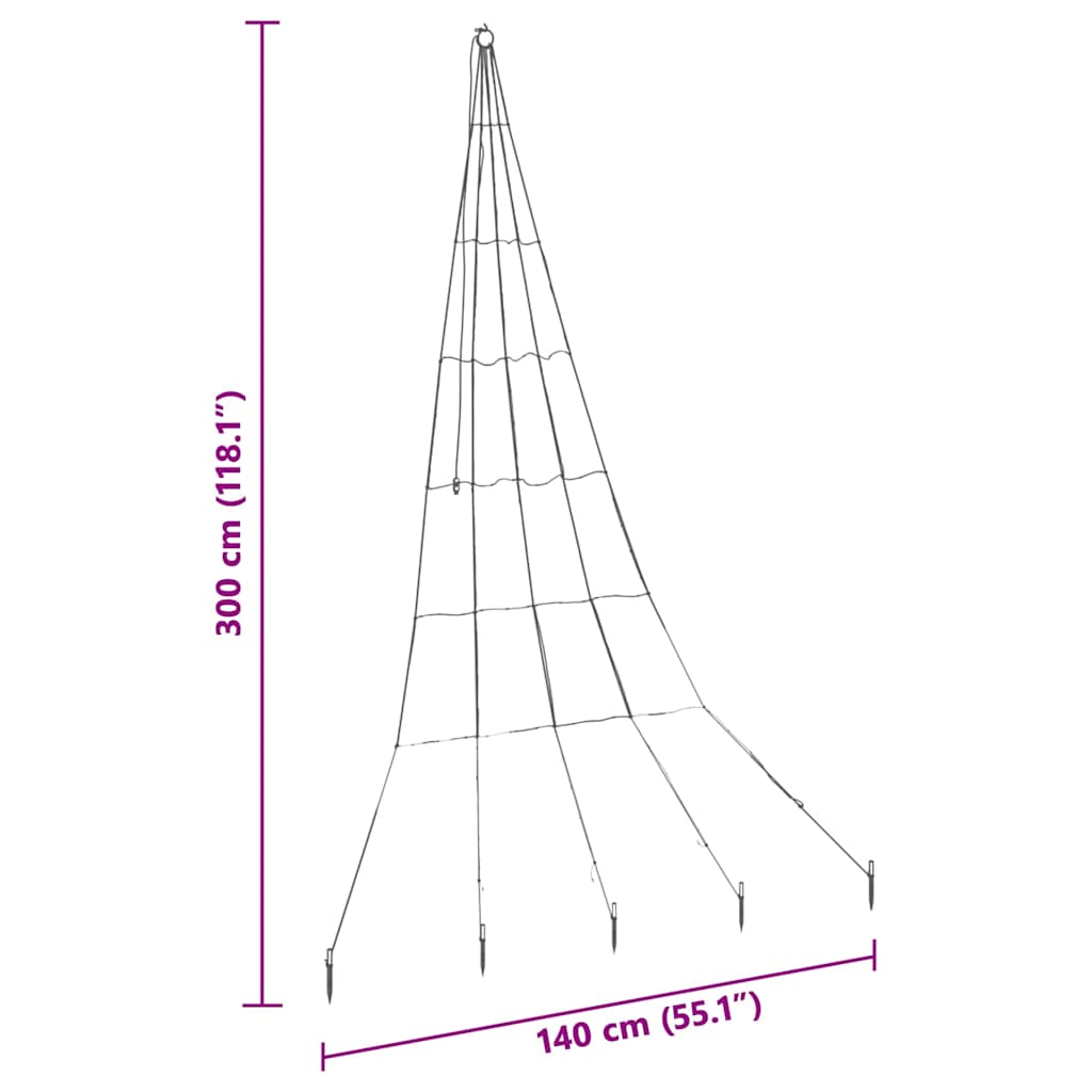 LED juletre med 168 LED med jordspyd Kaldhvit 511 cm Metall