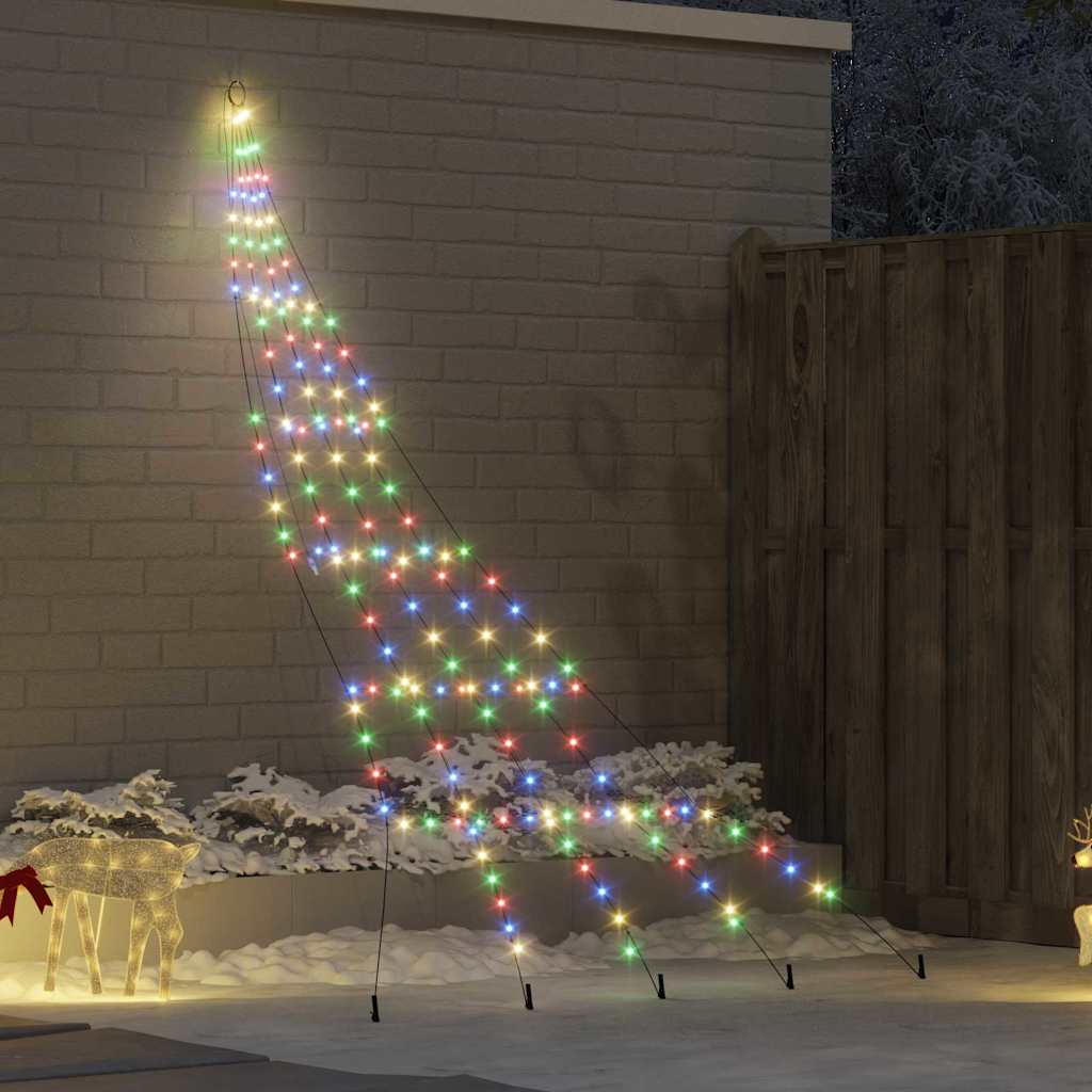 LED juletre med 168 LED med jordspyd Flerfarget 511 cm Metall