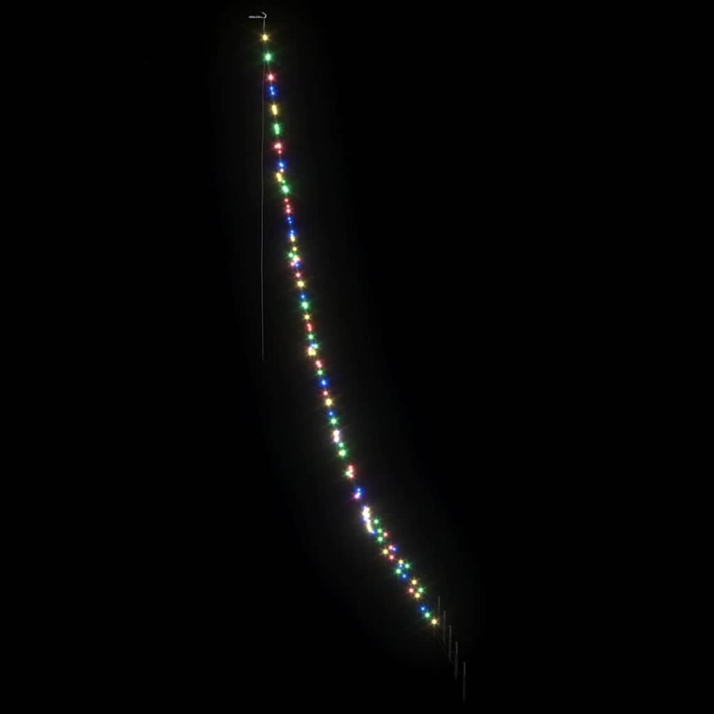 LED juletre med 168 LED med jordspyd Flerfarget 511 cm Metall