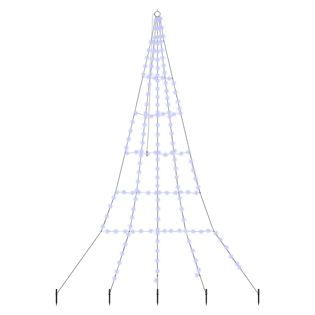 LED juletre med 168 LED med jordspyd Blå 511 cm Metall