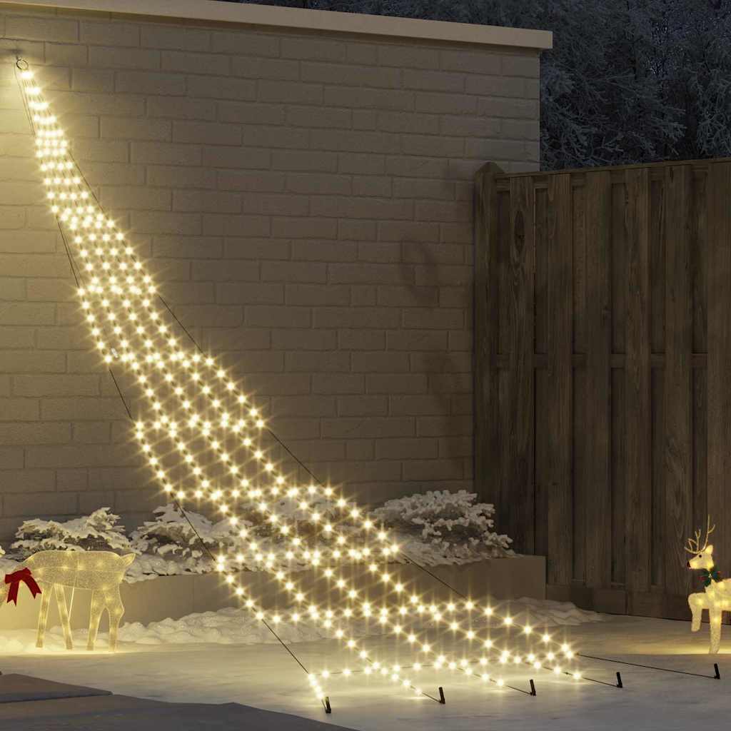 LED juletre med 276 LED med jordspyd Varmhvit 511 cm Metall