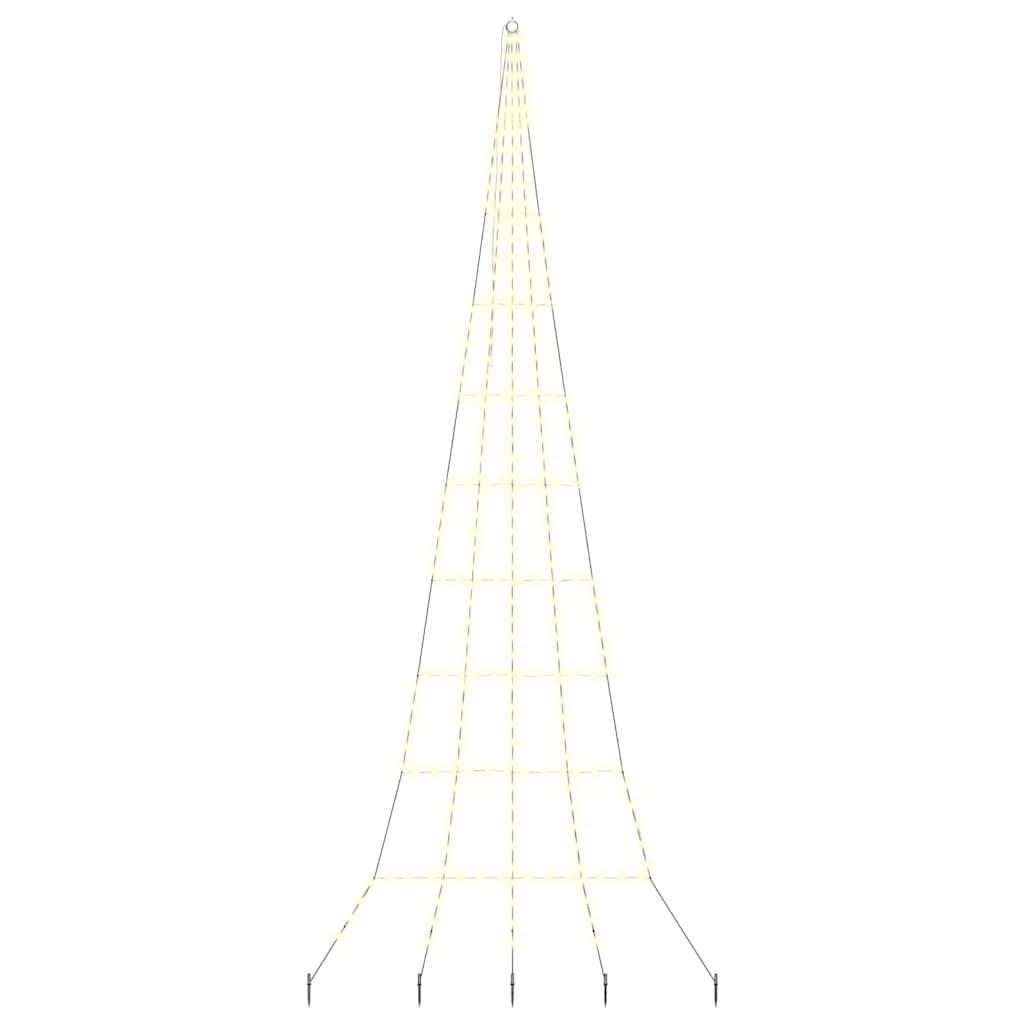 LED juletre med 276 LED med jordspyd Varmhvit 511 cm Metall