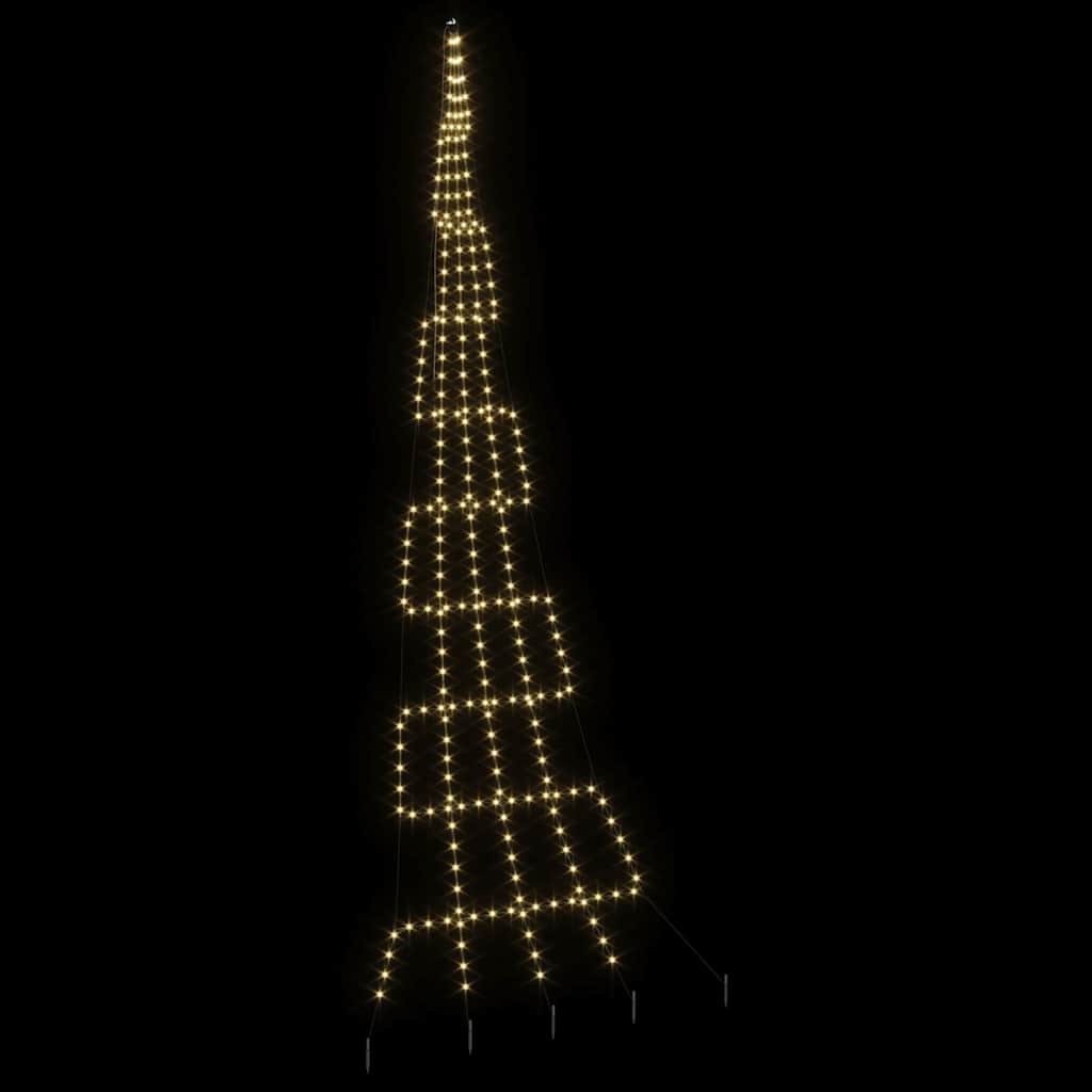 LED juletre med 276 LED med jordspyd Varmhvit 511 cm Metall
