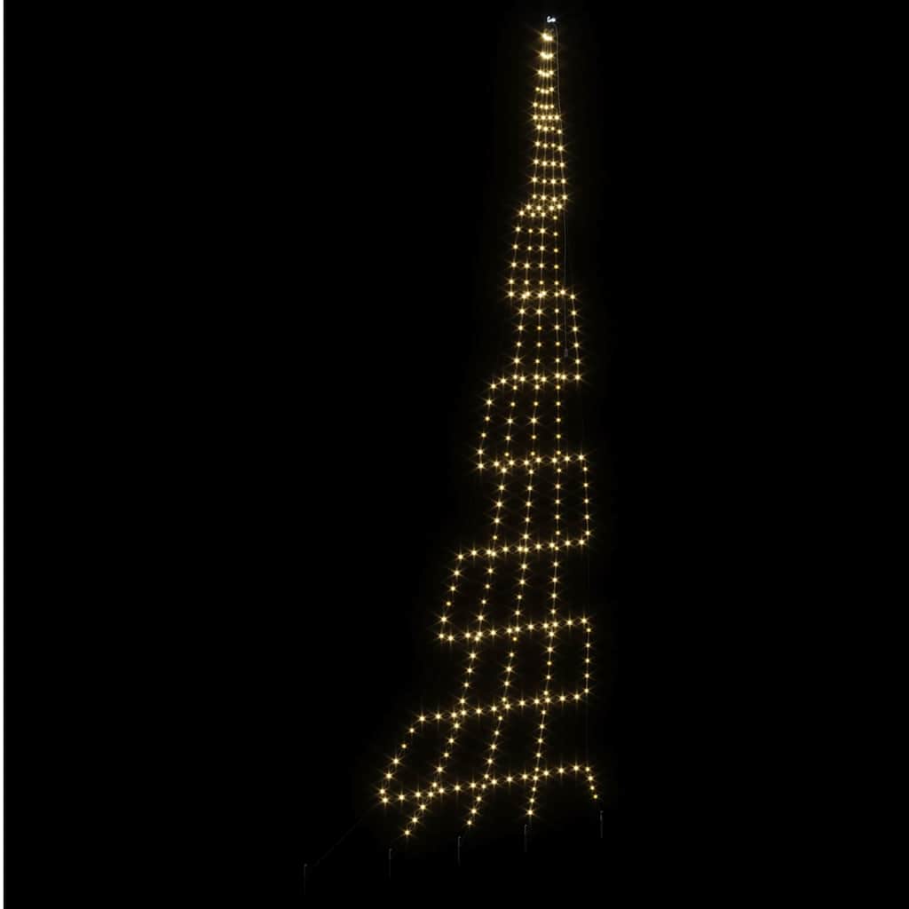 LED juletre med 276 LED med jordspyd Varmhvit 511 cm Metall