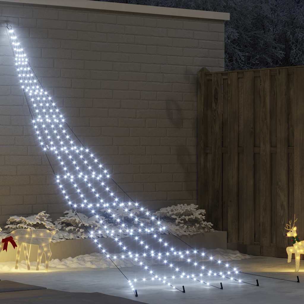 LED juletre med 276 LED med jordspyd Kaldhvit 511 cm Metall