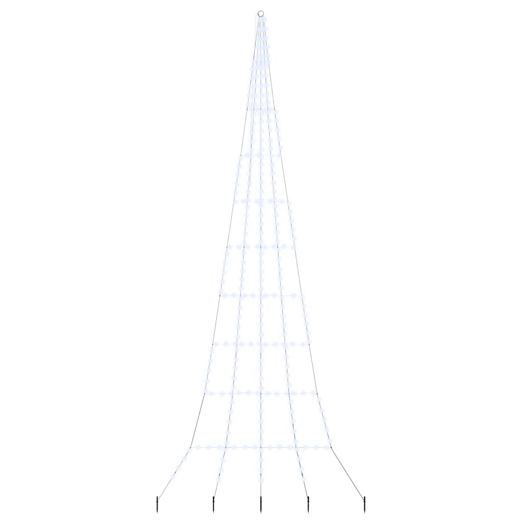 LED juletre med 276 LED med jordspyd Kaldhvit 511 cm Metall