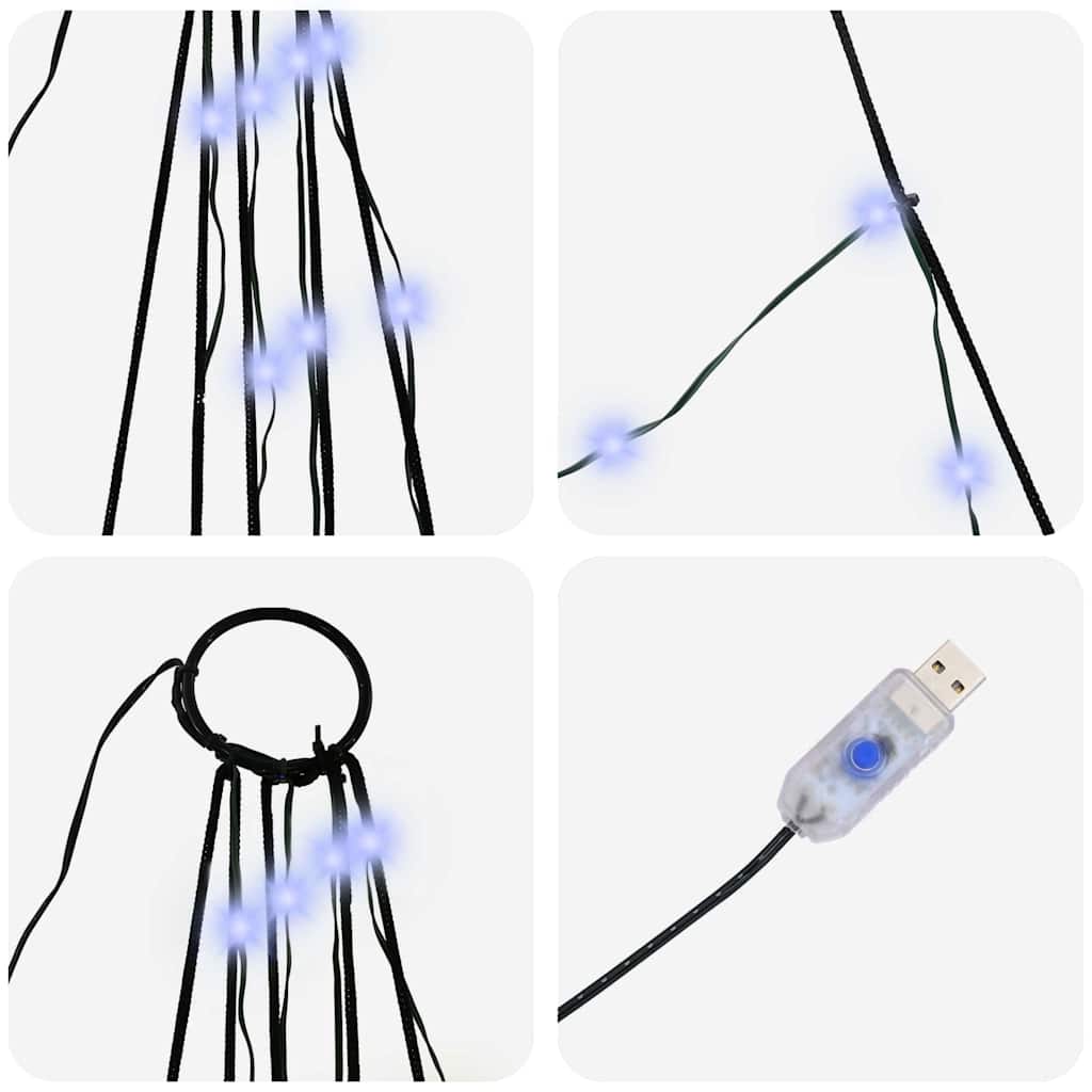 LED juletre med 276 LED med jordspyd Blå 511 cm Metall