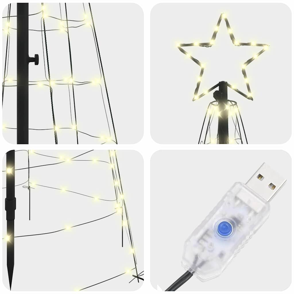 LED juletre med 390 LED med jordspyd Varmhvit 250 cm Jern