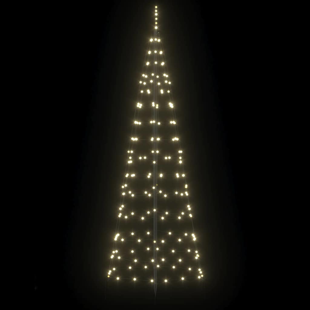 LED juletre med 390 LED med jordspyd Varmhvit 250 cm Jern