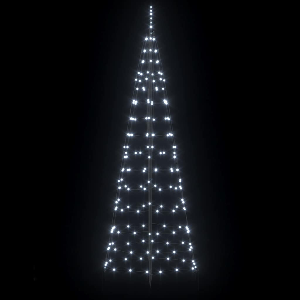 LED juletre med 390 LED med jordspyd Kaldhvit 250 cm Jern