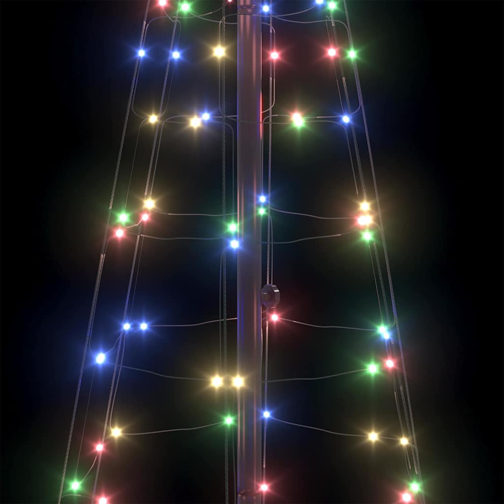LED juletre med 390 LED med jordspyd Flerfarget 250 cm Jern