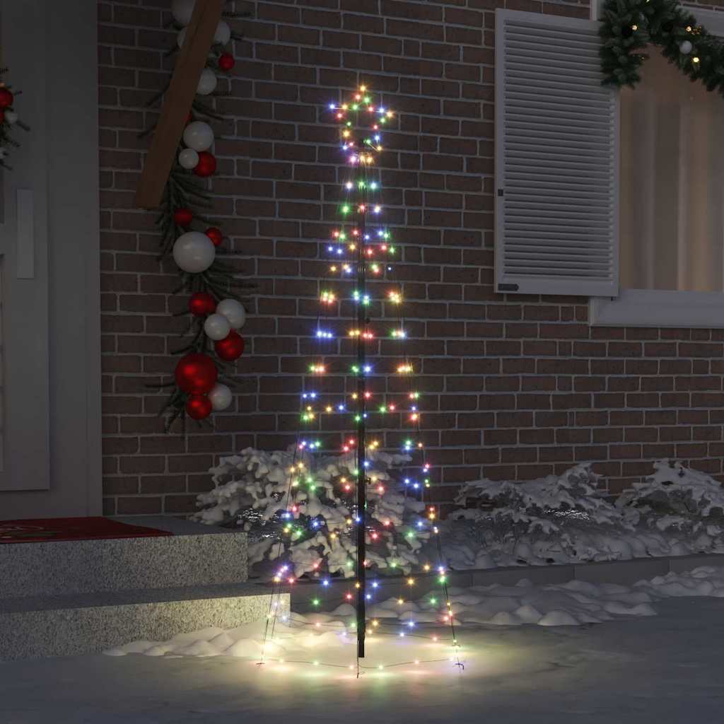 LED juletre med 390 LED med jordspyd Flerfarget 250 cm Jern