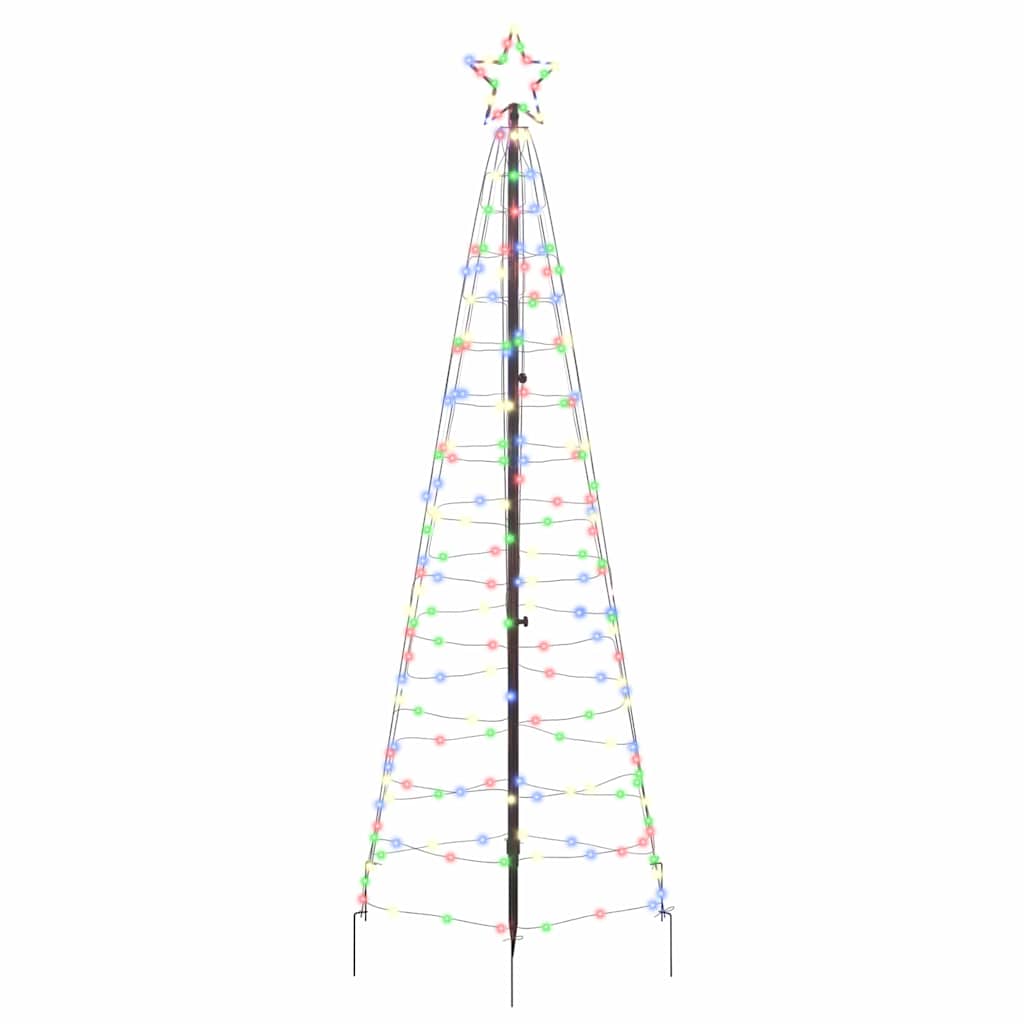 LED juletre med 390 LED med jordspyd Flerfarget 250 cm Jern