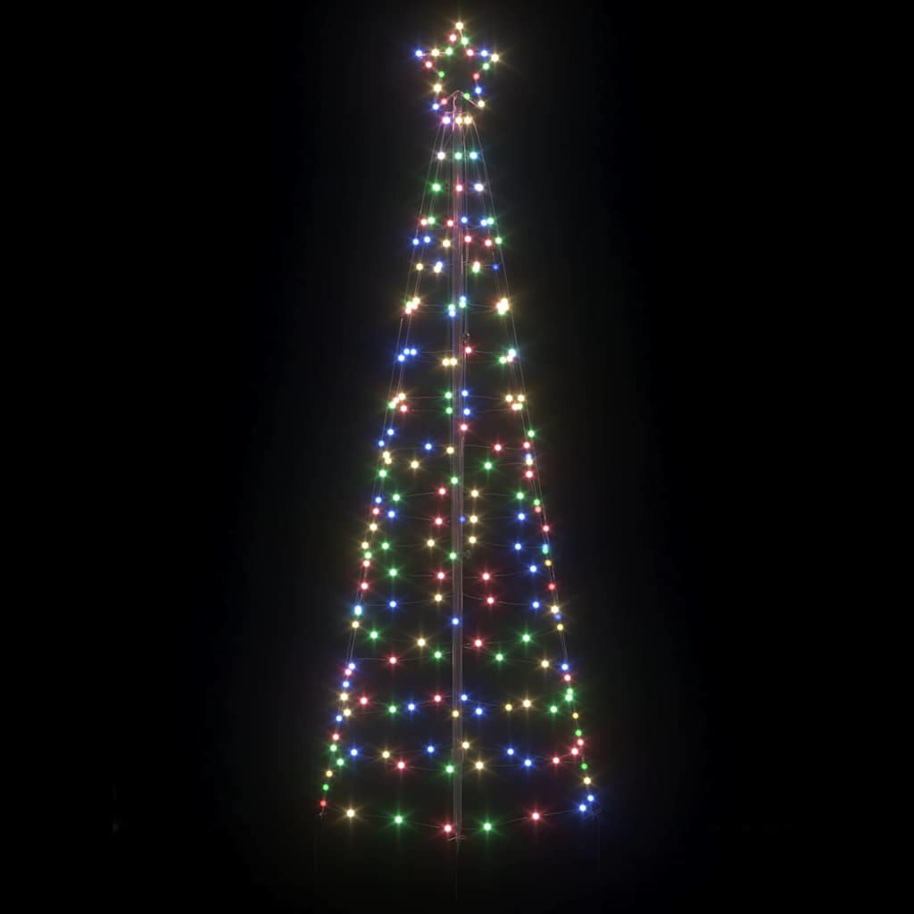 LED juletre med 390 LED med jordspyd Flerfarget 250 cm Jern