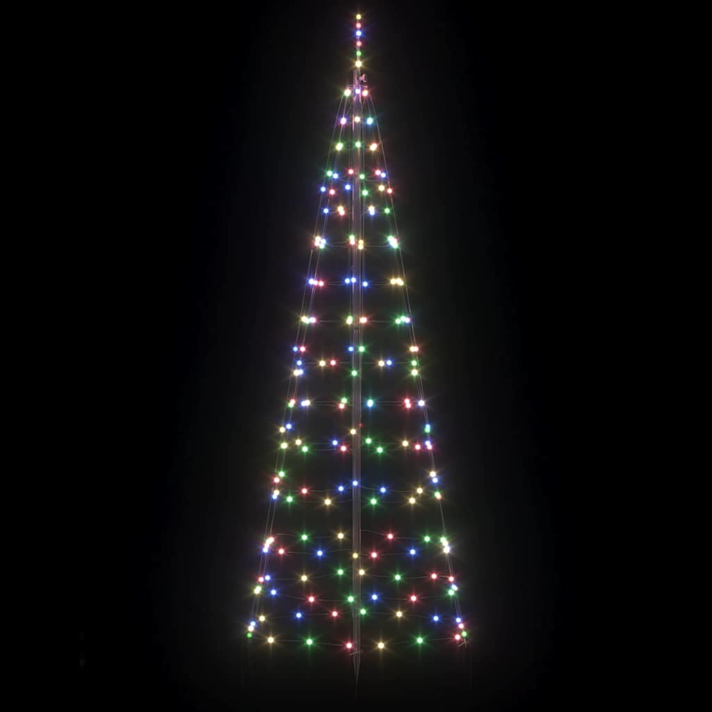 LED juletre med 390 LED med jordspyd Flerfarget 250 cm Jern