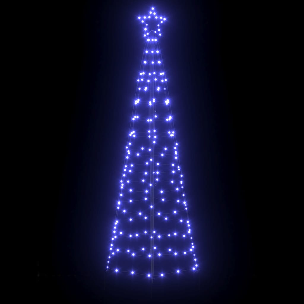 LED juletre med 390 LED med jordspyd Blå 250 cm Jern